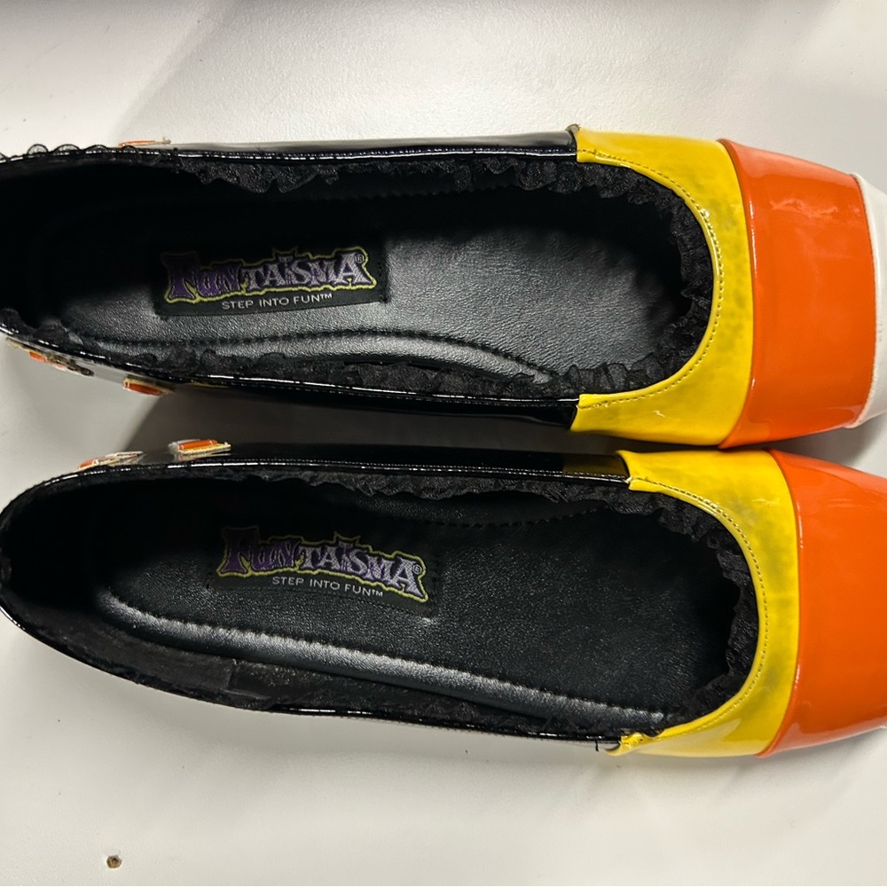 Pleaser Vibrant Orange and Yellow Flats